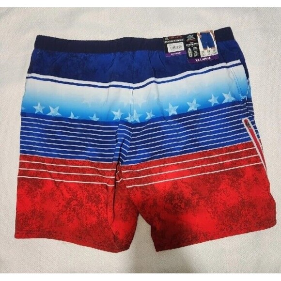 Zeroxposur Swim Trunks For Men Size XXLarge Swim Shorts UV Protection Blue/red - Picture 2 of 6